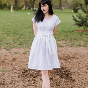 Lněné šaty Olivie bílé Velikost: M