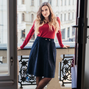 Manšestrová sukně Celeste tmavě modrá Velikost: XL