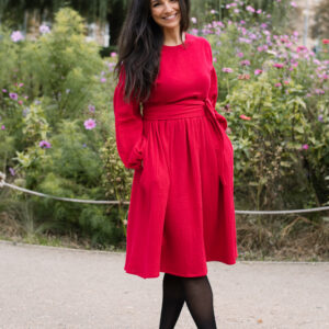 Mušelínové šaty Coco červené Velikost: XL