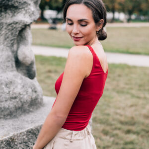 Bamboo tílko Rozálie tmavě červené Velikost: XL