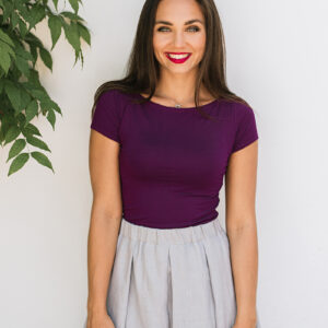 Bamboo tričko Amabile s kr. rukávem švestkově fialové Velikost: XS