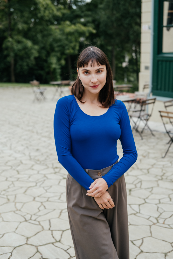 Bamboo tričko Marta s dl. rukávem královsky modré Velikost: XL