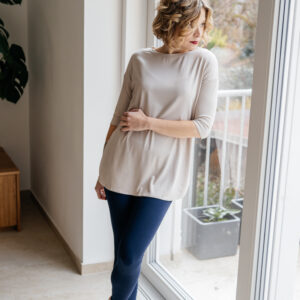 Bambusová tunika Dora s 3/4 rukávem mocca Velikost: XS