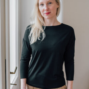 Bambusové tričko Doris s 3/4 rukávem černé Velikost: XL