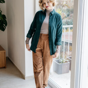 Manšestrová košile Nomia zelená Velikost: L