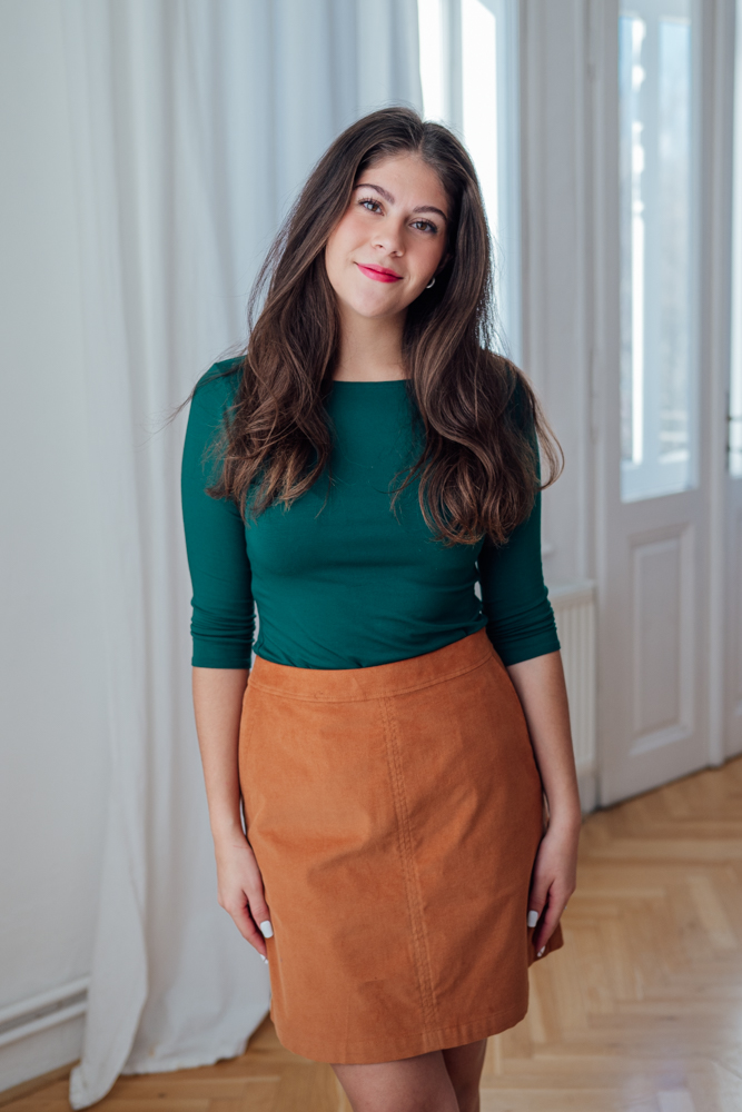 Manšestrová sukně Nora medová Velikost: XL