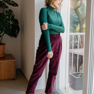 Manšestrové kalhoty Juno vol. 2 vínové Velikost: L