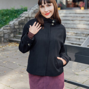 Vlněný kabátek Harper temně modrý Velikost: M