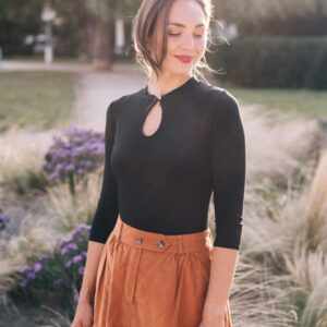 Bamboo tričko Adina s 3/4 rukávem černé Velikost: M