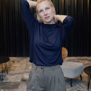 Bamboo tričko Aria s 3/4 rukávem tmavě modrá Velikost: L