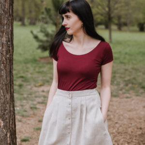 Bamboo tričko Marta s kr. rukávem vínové Velikost: M