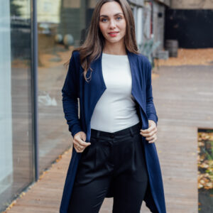 Kardigan Mariana z bambusové teplákoviny tmavě modrý Velikost: XS