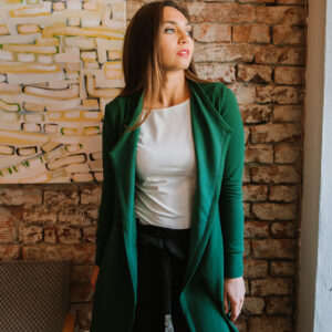 Kardigan Mariana z bambusové teplákoviny zelený Velikost: XS