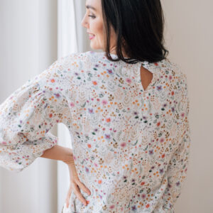 Mušelínová halenka Coco malovaná kvítka Velikost: XL