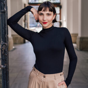 Žebrované tričko Rue s dl. rukávem černé Velikost: XL