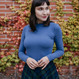 Žebrované tričko Rue s dl. rukávem světle modré Velikost: XL