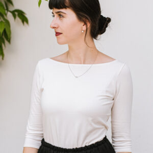 Bamboo tričko Dorothea s 3/4 rukávem smetanové Velikost: L