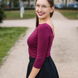 Bamboo tričko Dorothea s 3/4 rukávem vínové Velikost: XL