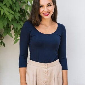 Bamboo tričko Marta s 3/4 rukávem tmavě modré Velikost: XL