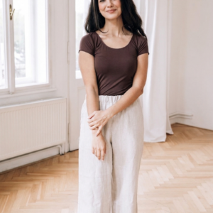 Bamboo tričko Marta s kr. rukávem hnědé Velikost: XL