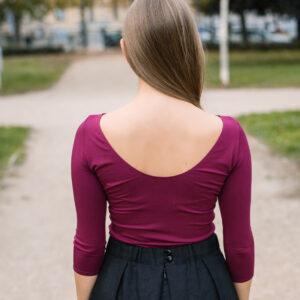 Bamboo tričko Rozálie s 3/4 rukávem vínové Velikost: L