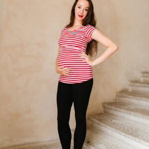 Bambusové legíny s těhotenským pásem černé Velikost: XL