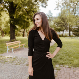 Bambusové zavinovací šaty Meda s 3/4 rukávem