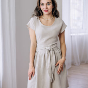 Mušelínové šaty Olivie béžové Velikost: XXS