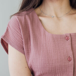 Mušelínové šaty Olivie propínací starorůžové Velikost: XXS