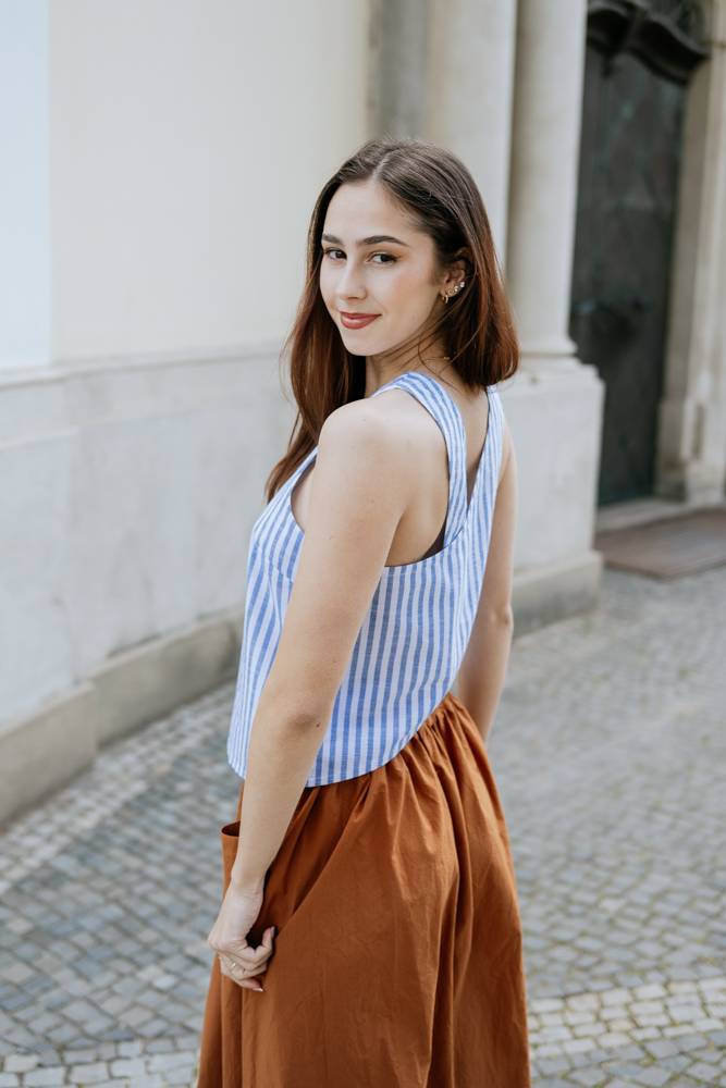 Top Frida modrý proužek Velikost: L/XL