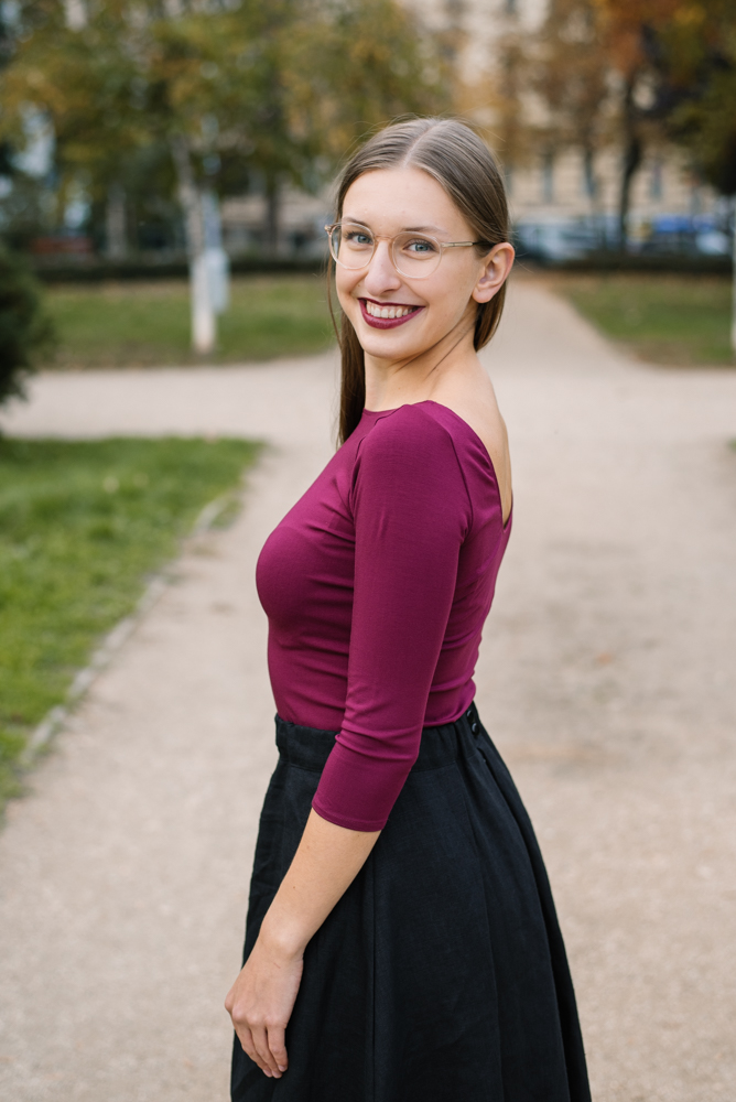 Bamboo tričko Dorothea s 3/4 rukávem vínové Velikost: XL