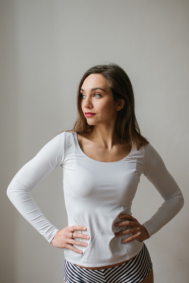 Bamboo tričko Marta s dl. rukávem bílé Velikost: XL