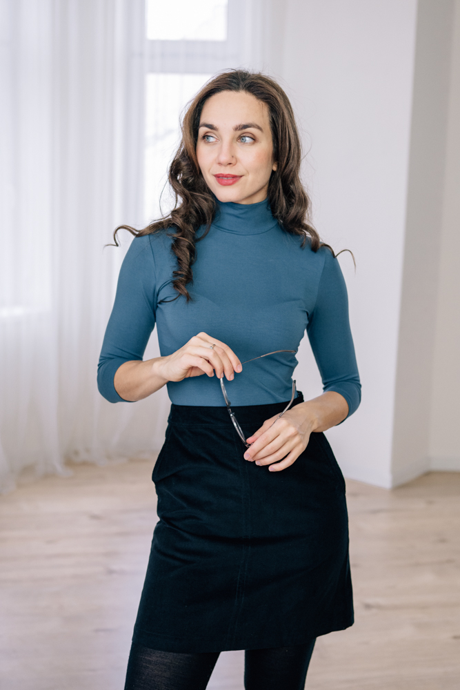 Manšestrová sukně Nora černá Velikost: XL