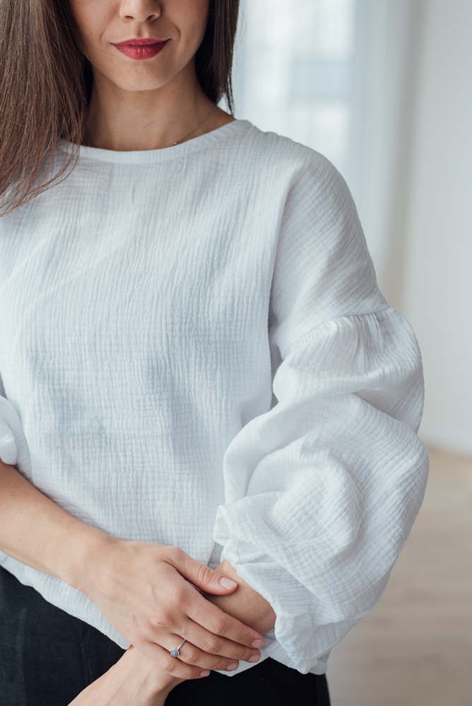 Mušelínová halenka Coco bílá Velikost: XL