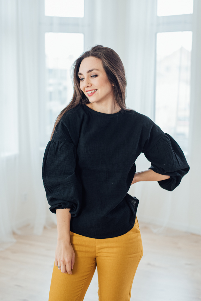 Mušelínová halenka Coco černá Velikost: XL