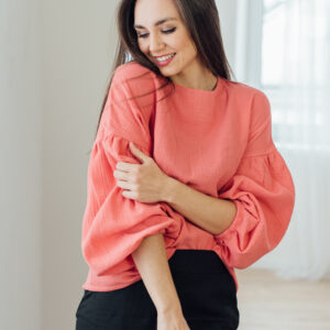 Mušelínová halenka Coco lososová Velikost: L