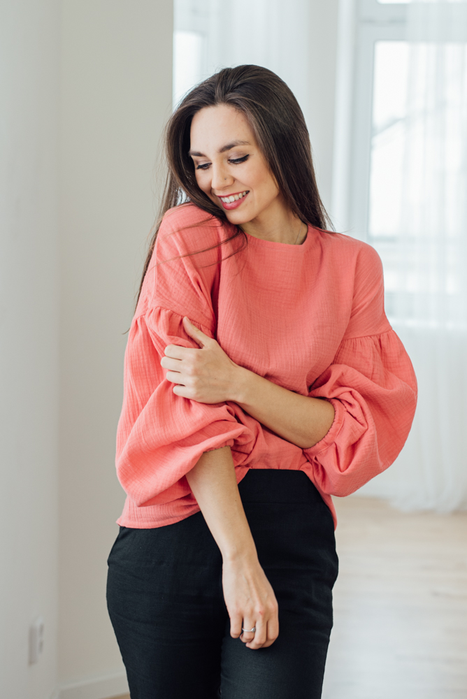 Mušelínová halenka Coco lososová Velikost: L