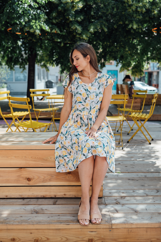 Mušelínové šaty Olivie citrony Velikost: XL