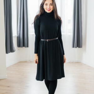 Rolákové bamboo šaty Cecile rozšířené černé Velikost: M