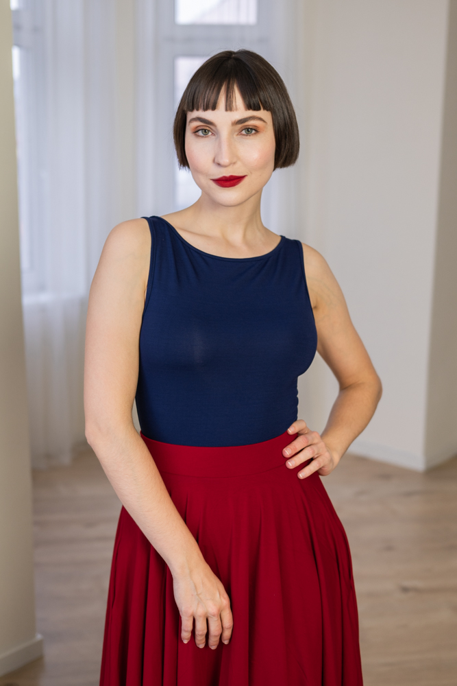 Bamboo tílko Amabile tmavě modré Velikost: XL