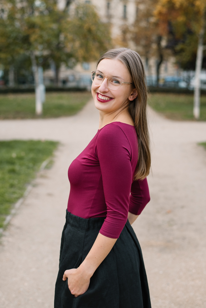 Bamboo tričko Amabile s 3/4 rukávem vínové Velikost: XL