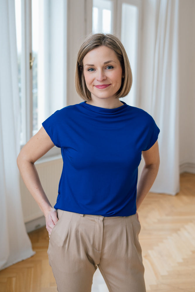 Bamboo tričko Aria s kr. rukávem královsky modré Velikost: XS