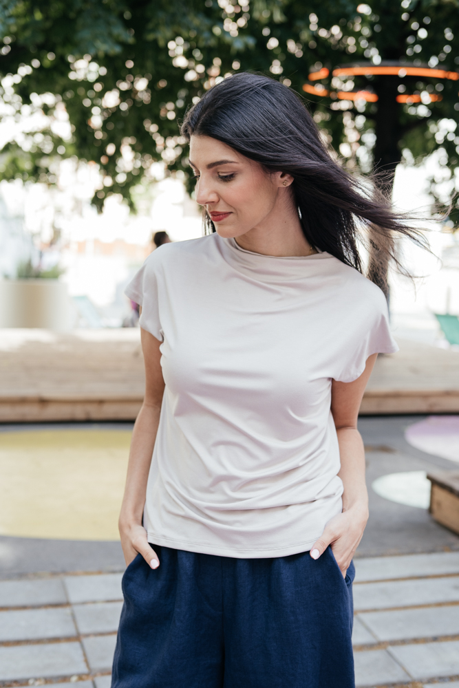 Bamboo tričko Aria s kr. rukávem mocca Velikost: XL
