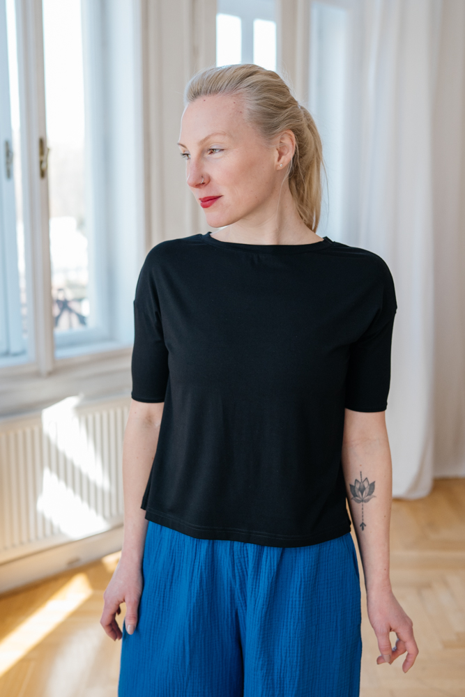 Bambusové tričko Doris s kr. rukávem černé Velikost: XL