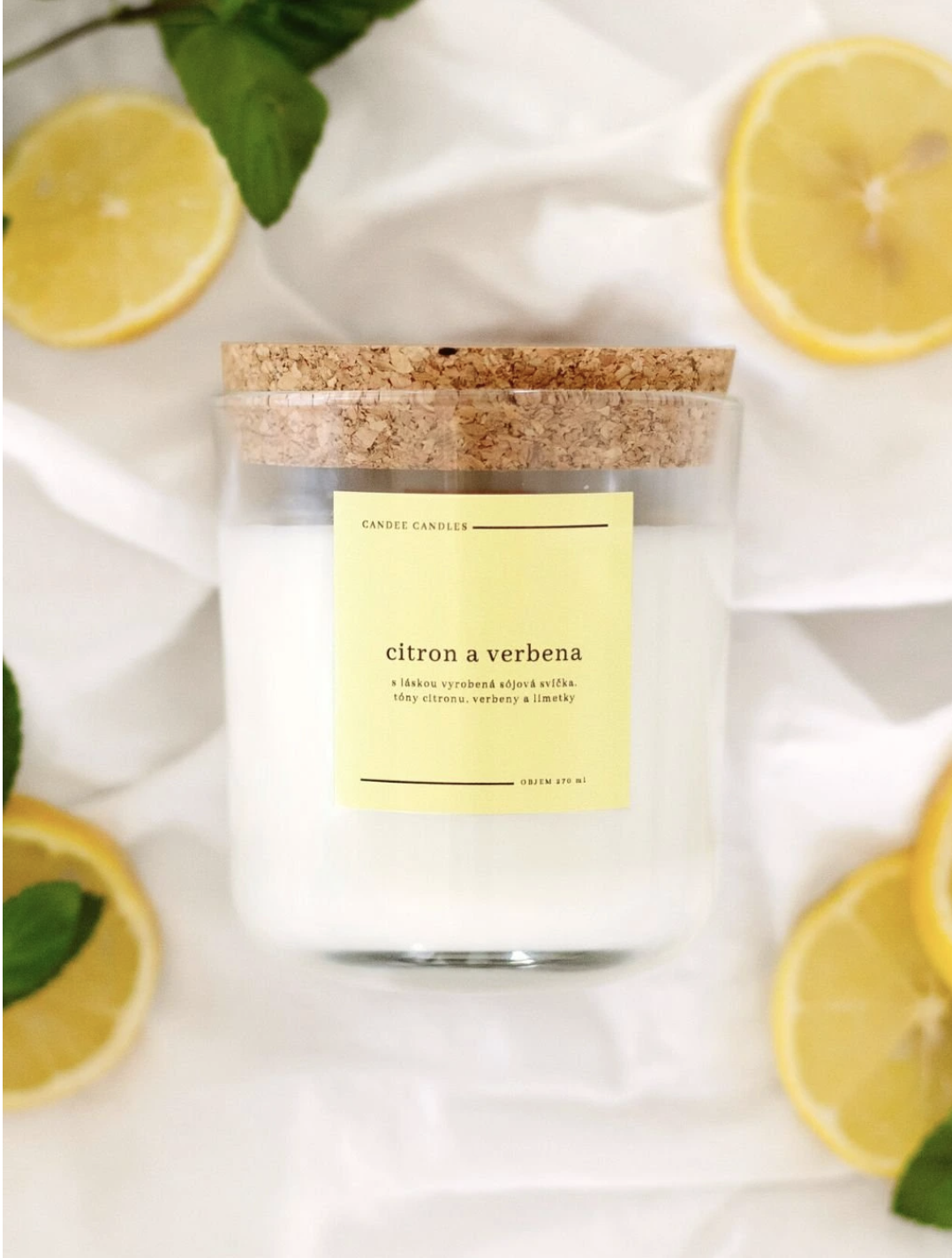 Candee Candee: Sójová svíčka - CITRON A VERBENA 270 ml