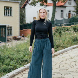 Culottes Michele silnější manšestr nefritový Velikost: XL