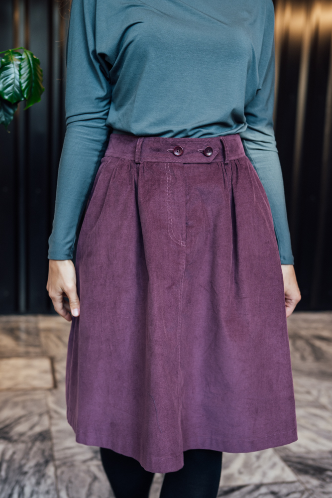 Manšestrová sukně Celeste lilkově fialová Velikost: XL