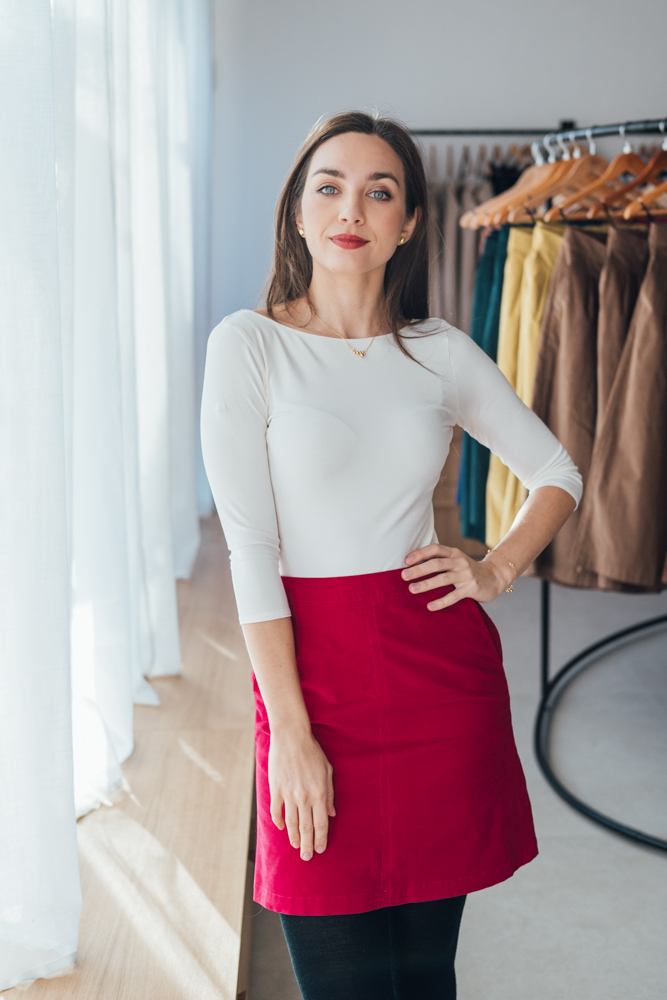 Manšestrová sukně Nora fuchsiová Velikost: XL