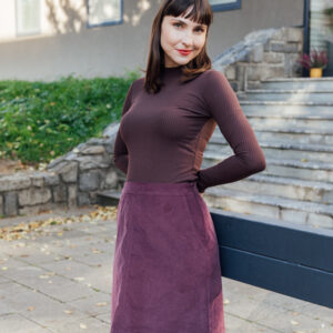 Manšestrová sukně Nora lilkově fialová Velikost: M