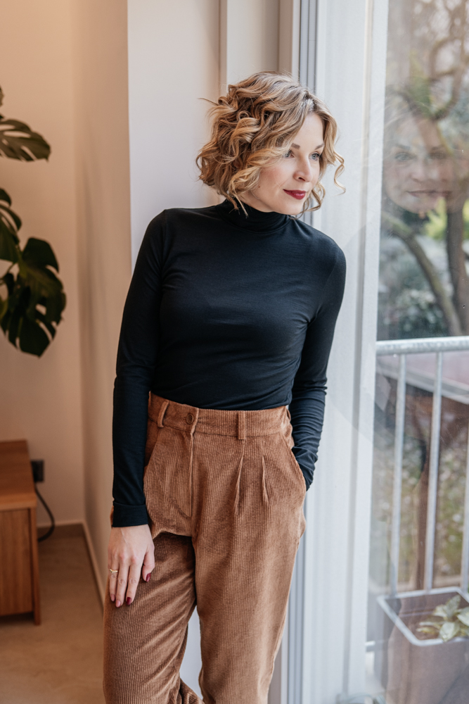 Merino rolák Astrid s dl. rukávem černý Velikost: XXS